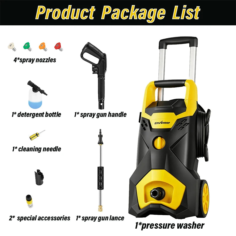 Enventor Electric Pressure Washer Portable Car And Garden Cleaner