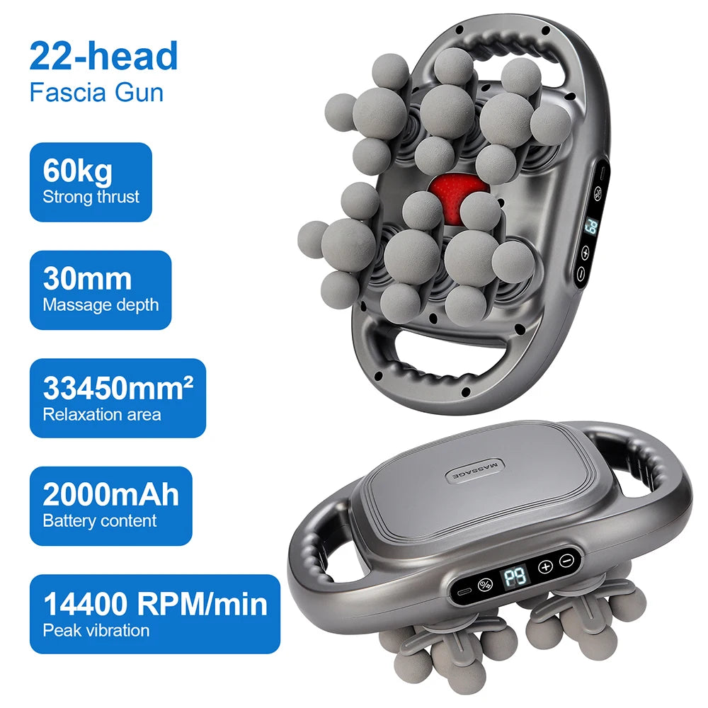 Iebilif 22 Heads Wireless Deep Tissue Fascia Gun Red Light