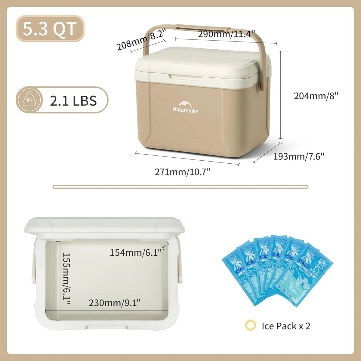 Naturehike Portable Heat Preservation Cooler Box for Camping