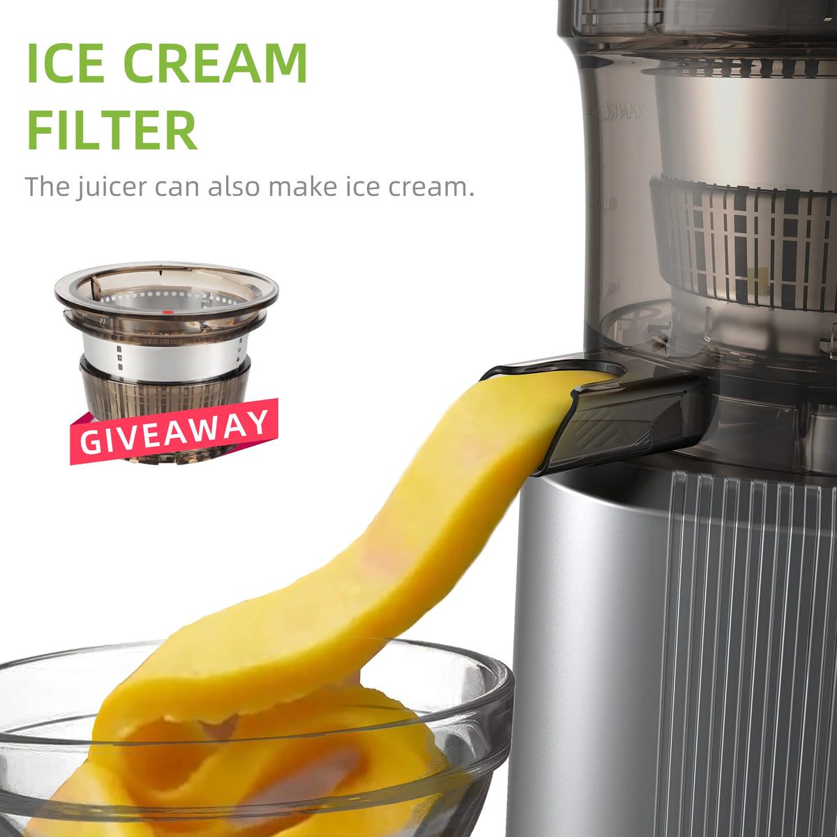 BioloMix Slow Masticating Cold Press Juicer Extracts Whole Fruits Easily