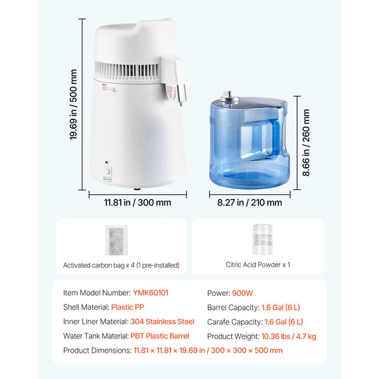VEVOR Countertop Water Distiller For Clean Household Purification