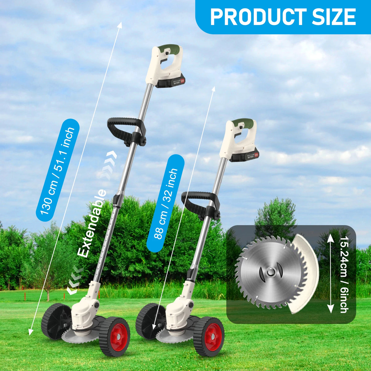 Cordless 3 In 1 Lawn Mower Grass Trimmer Edger Tool