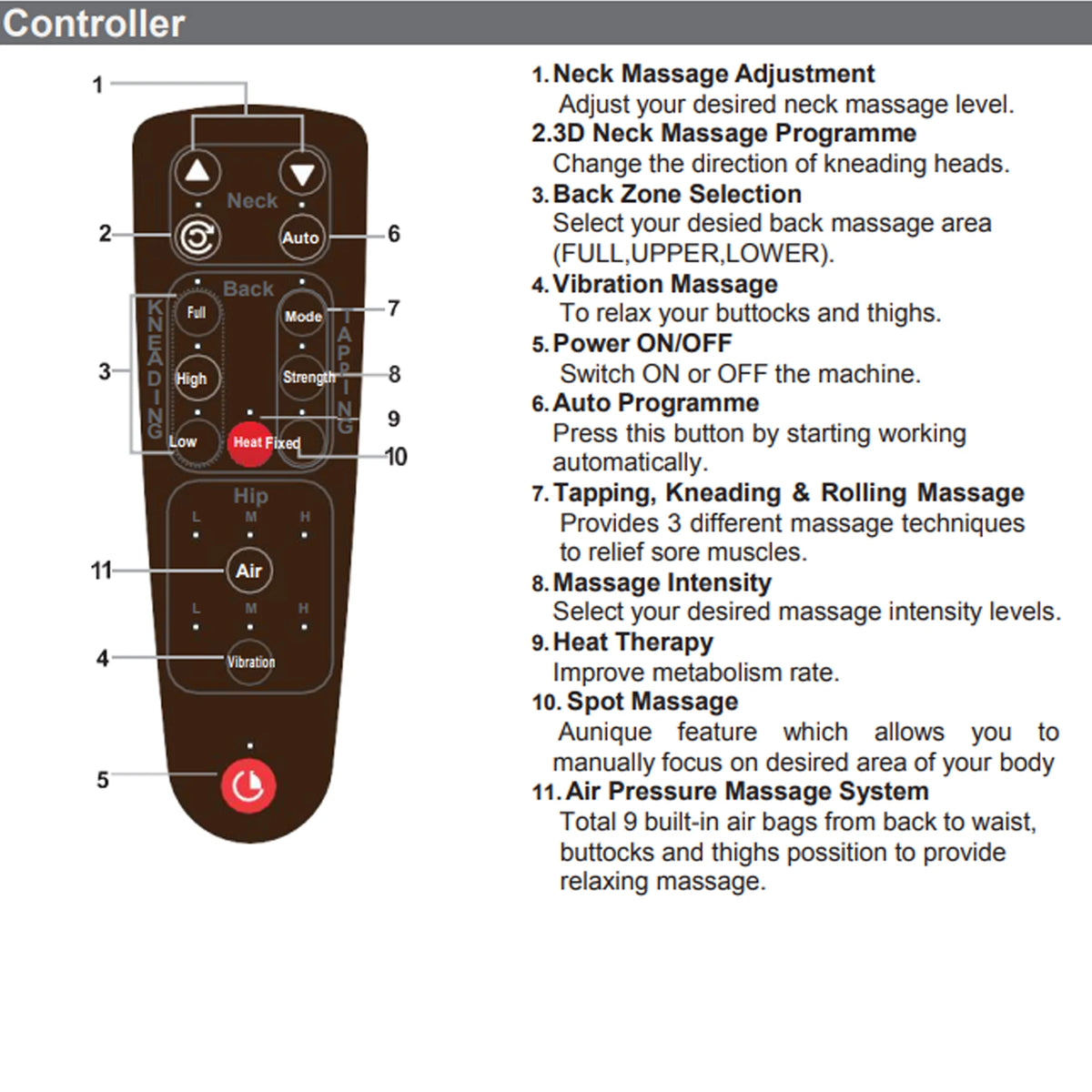 MagCellapy Massage Chair With Air Pressure And Heating Function