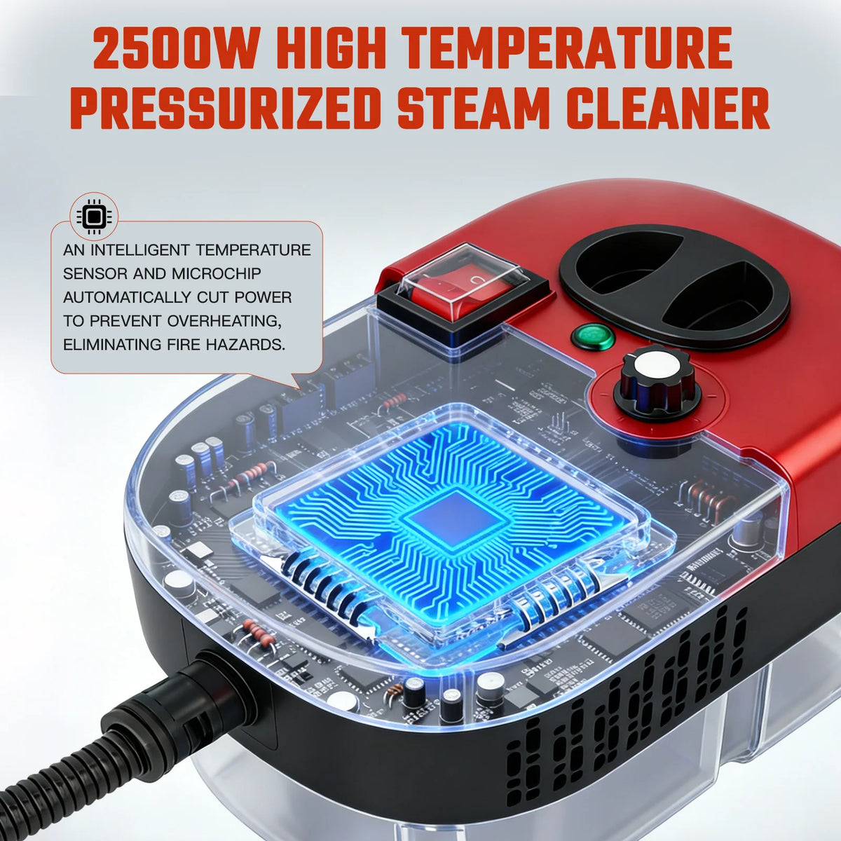 Portable Steam Cleaner 2500W Handheld 1200ML 105C With 20 Accessories