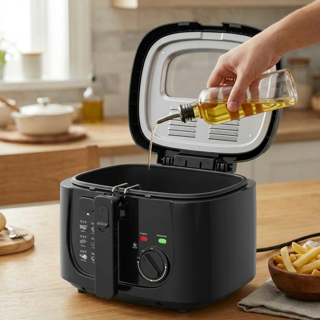 Cachoo 1600W Electric Deep Fryer With Digital Temperature Control