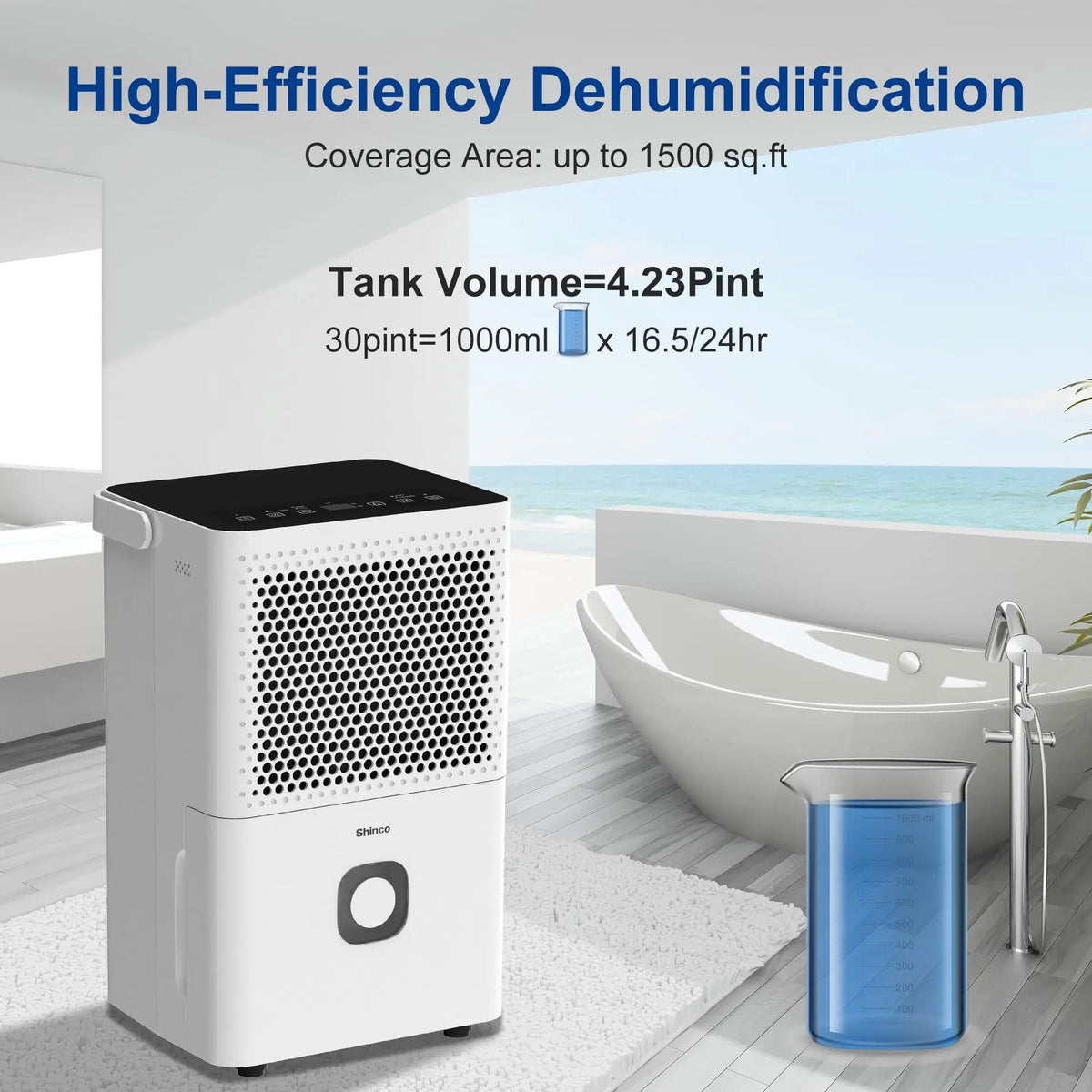 Shinco 30 Pints Dehumidifier With Auto And Manual Drainage