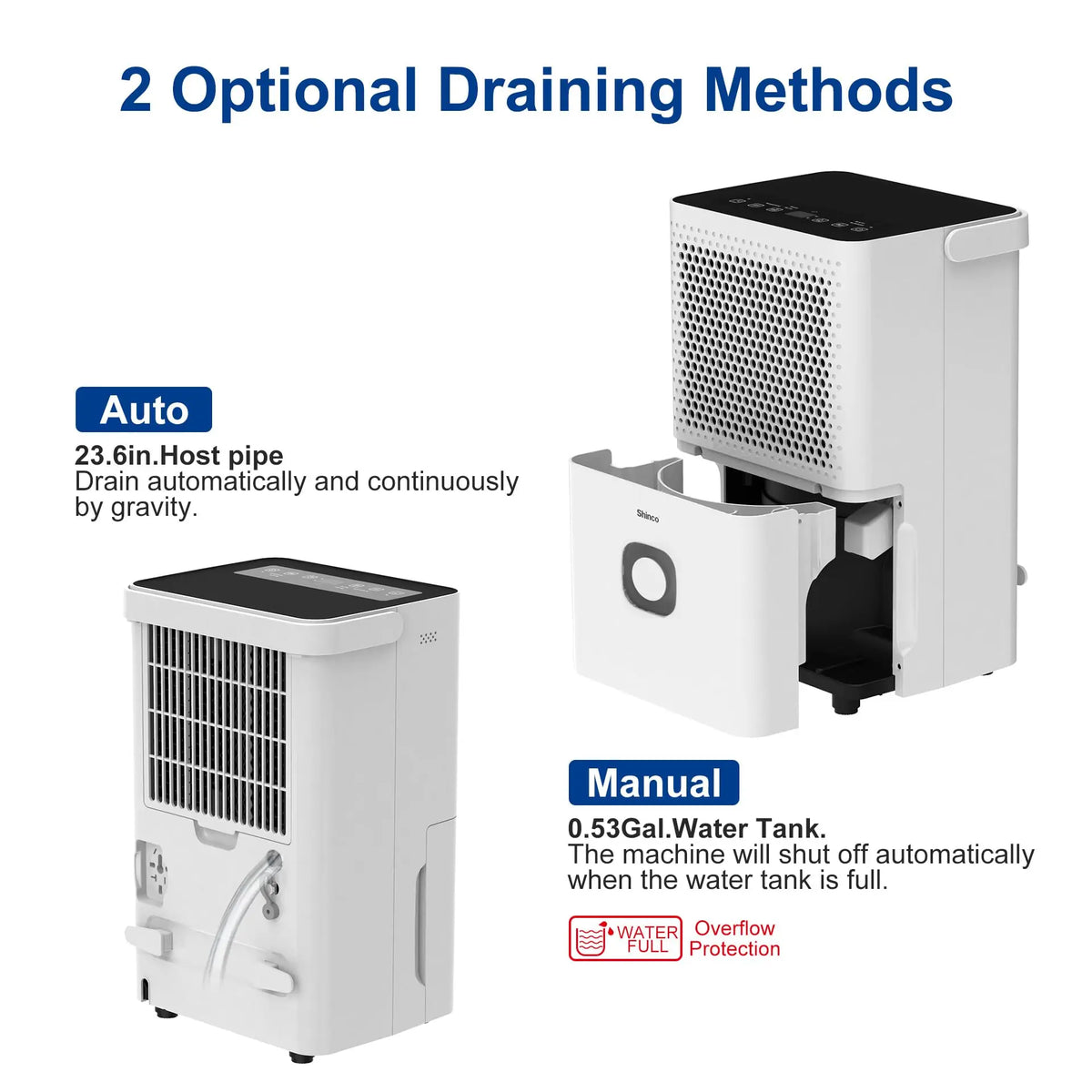 Shinco 30 Pints Dehumidifier With Auto And Manual Drainage