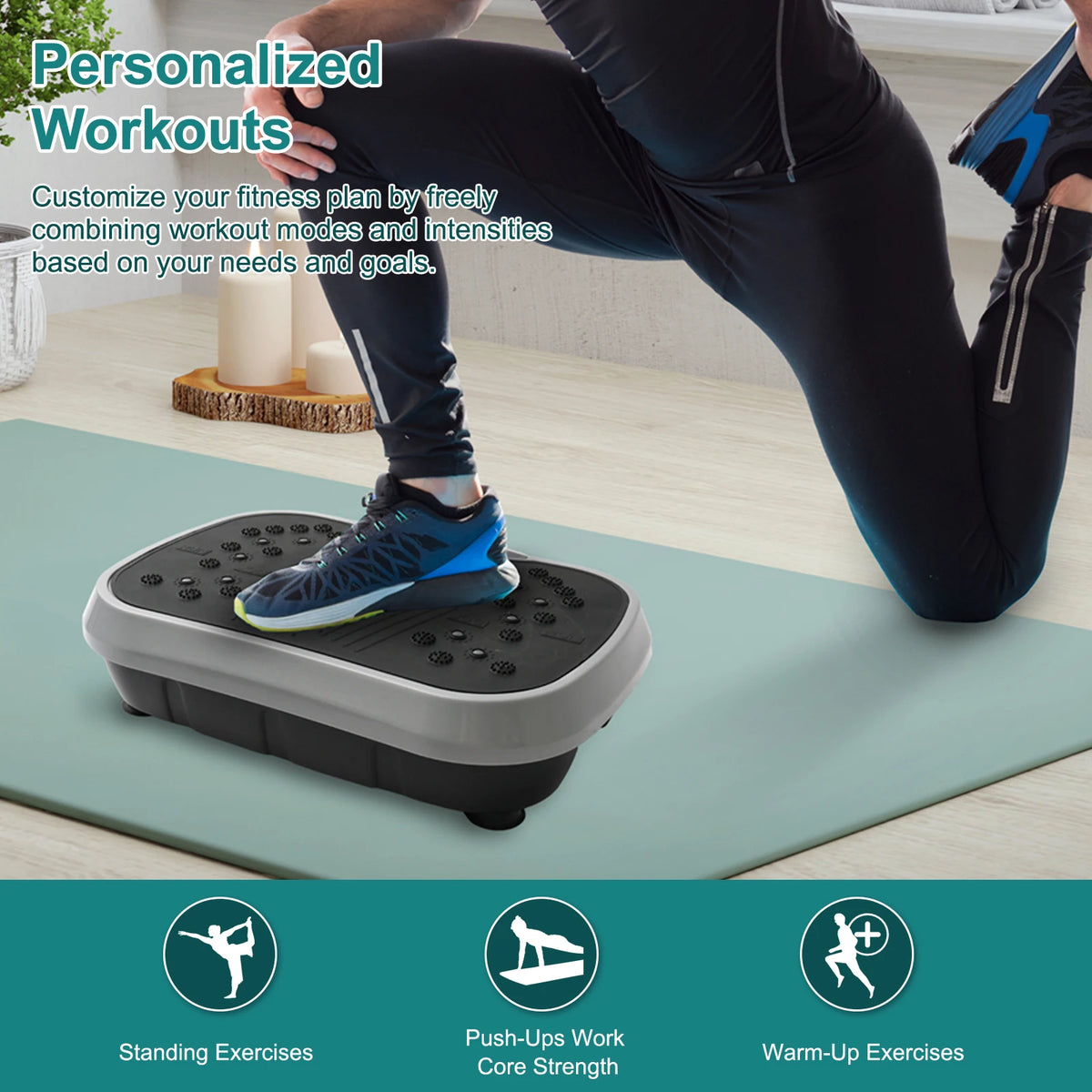 Portable Vibration Plate Exercise Machine With Bluetooth Remote