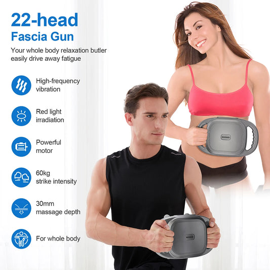 Iebilif 22 Heads Wireless Deep Tissue Fascia Gun Red Light