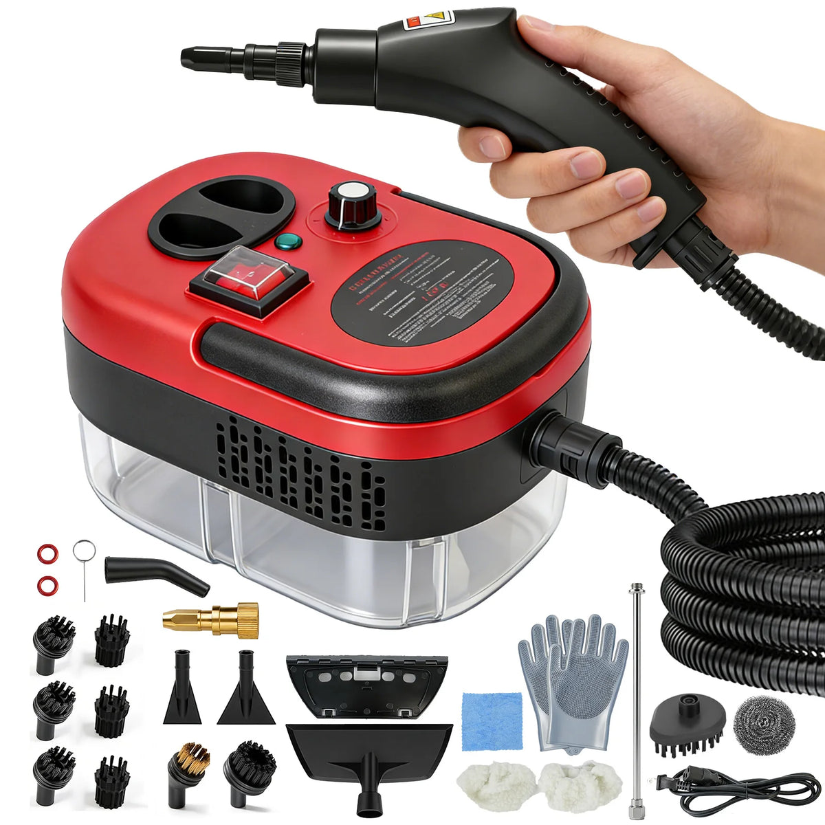 Portable Steam Cleaner 2500W Handheld 1200ML 105C With 20 Accessories