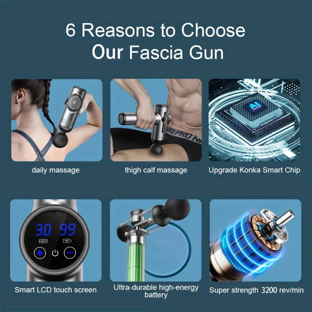 Portable Vibration Fascia Massage Gun For Daily Muscle Relief