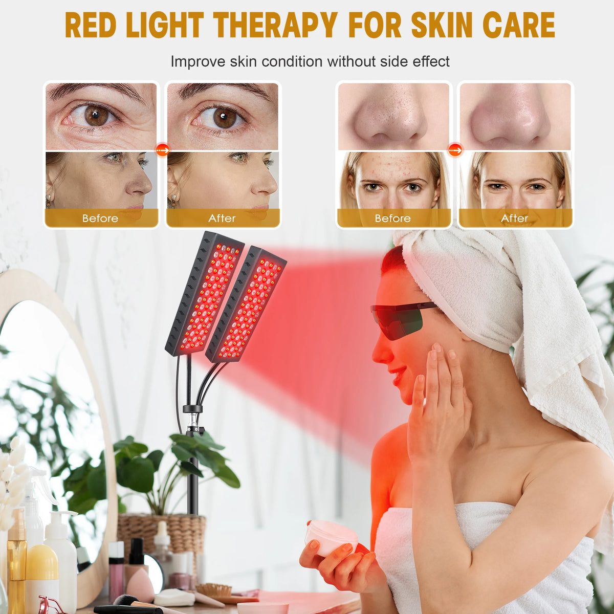 Astarexin 150 LEDs Red Light Therapy Dual Head Infrared Panel