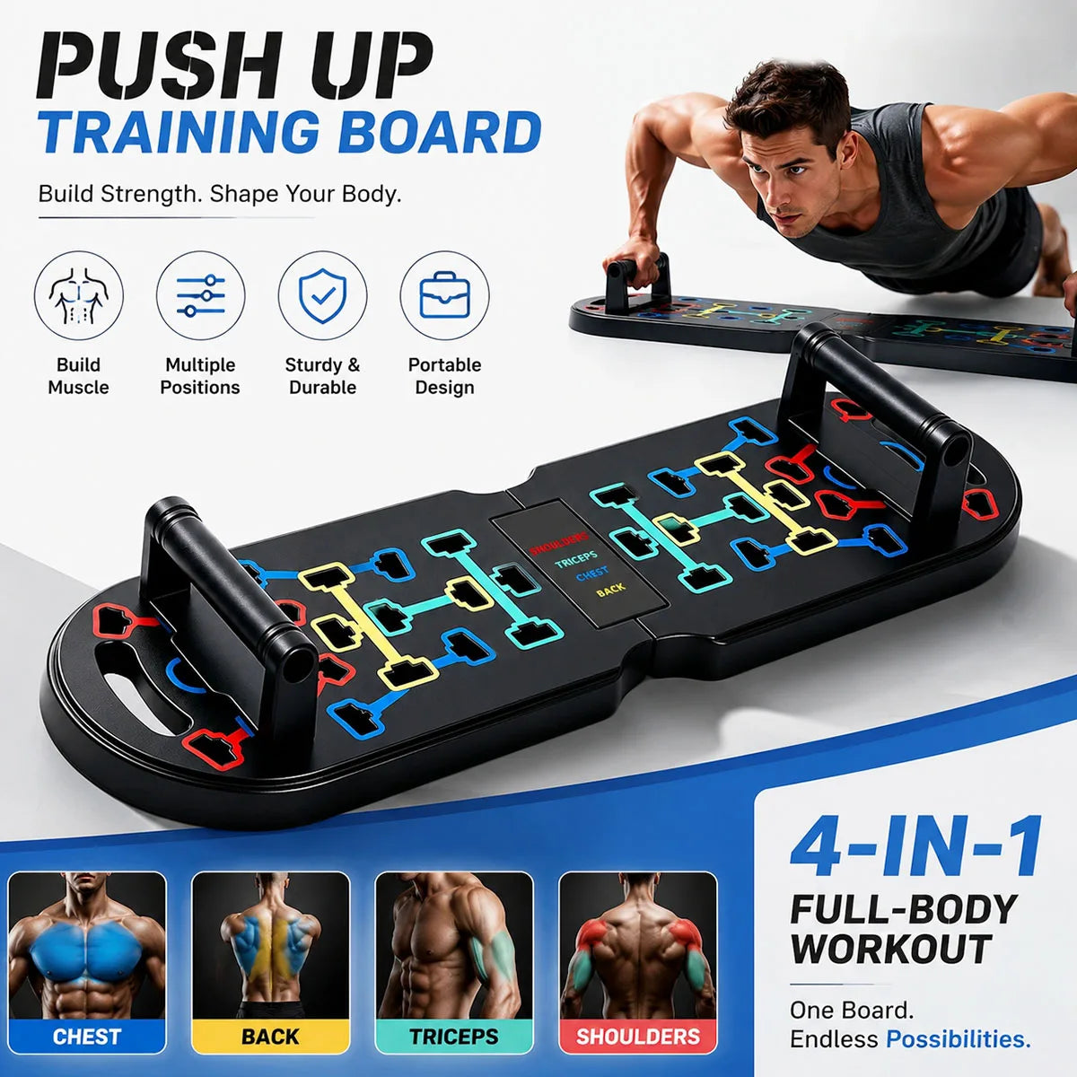 Complete Foldable Push Up Board Fitness Home Workout Set