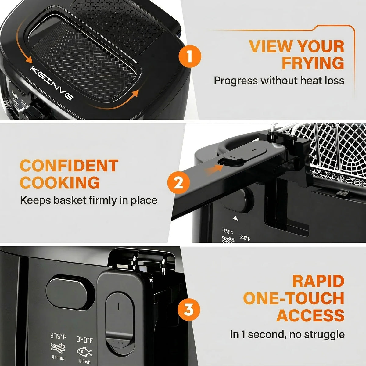 Cachoo 1600W Electric Deep Fryer With Digital Temperature Control