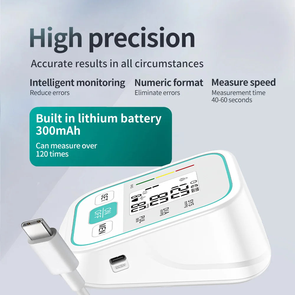 Digital Upper Arm Blood Pressure Monitor With Voice Broadcast