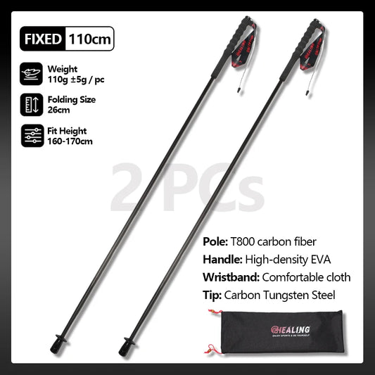 OKHEALING Carbon Fiber Trekking Poles For Hiking And Camping