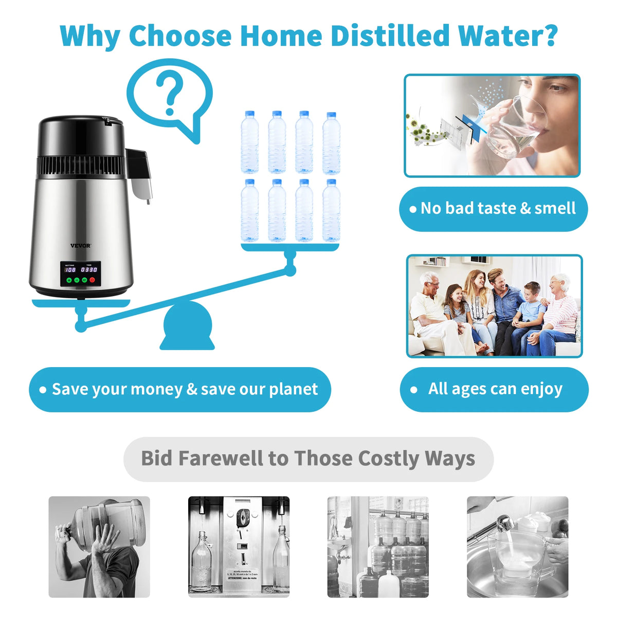 SucceBuy Five Stage Water Distiller Purifier Machine