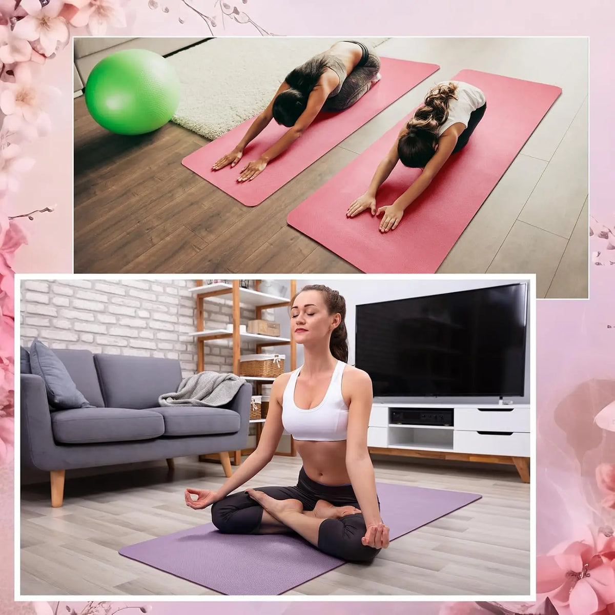 Non Slip Tear Resistant Yoga Mats For Home Gym Exercise Training