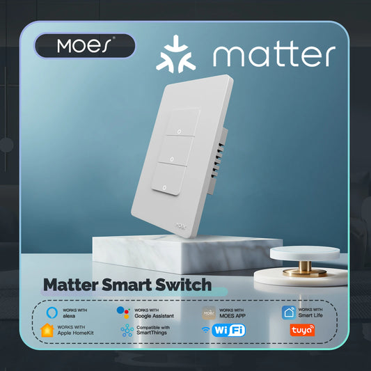 Moes Matter WiFi Smart Light Button Switch App Control
