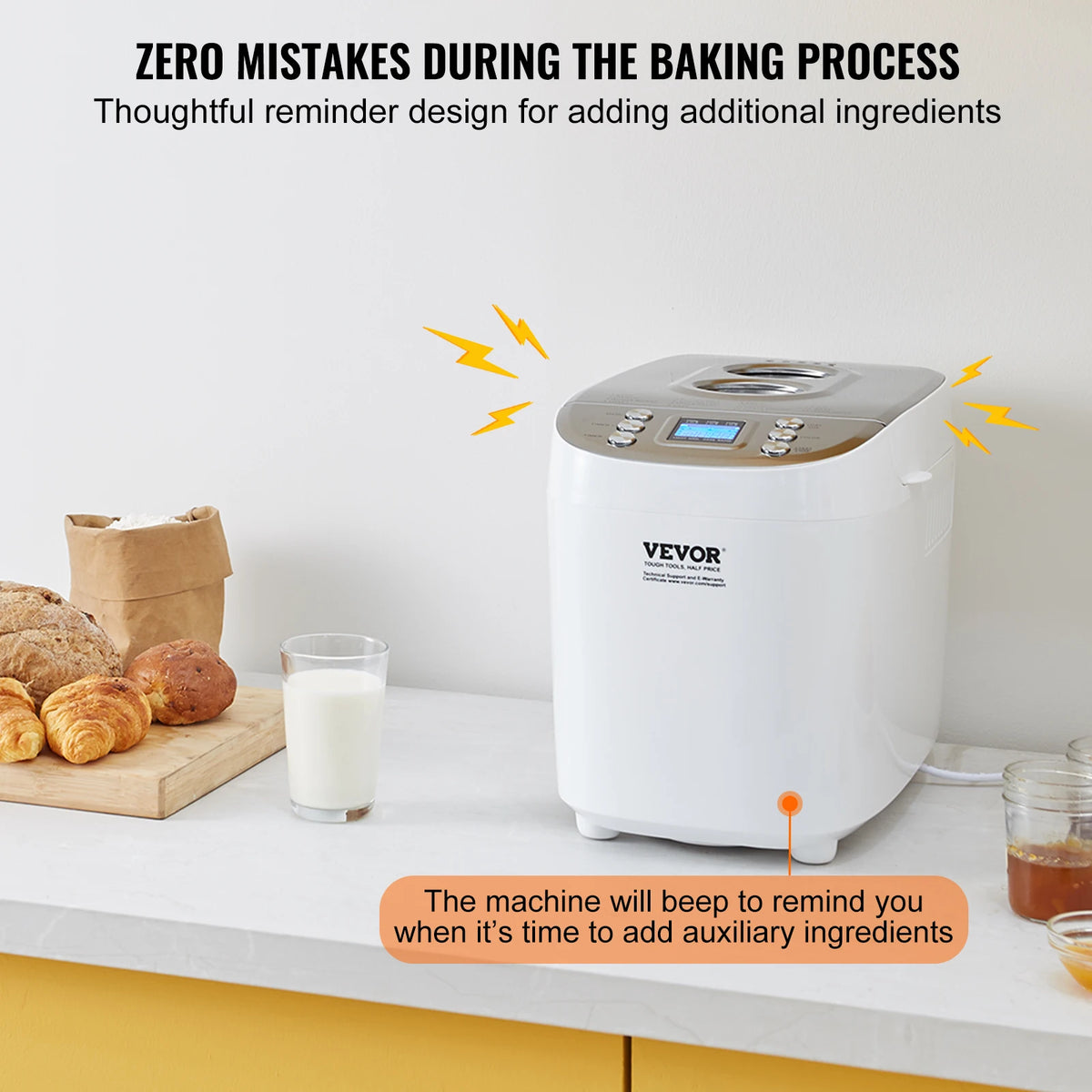 SucceBuy Automatic Bread Maker With 15 Programmable Functions