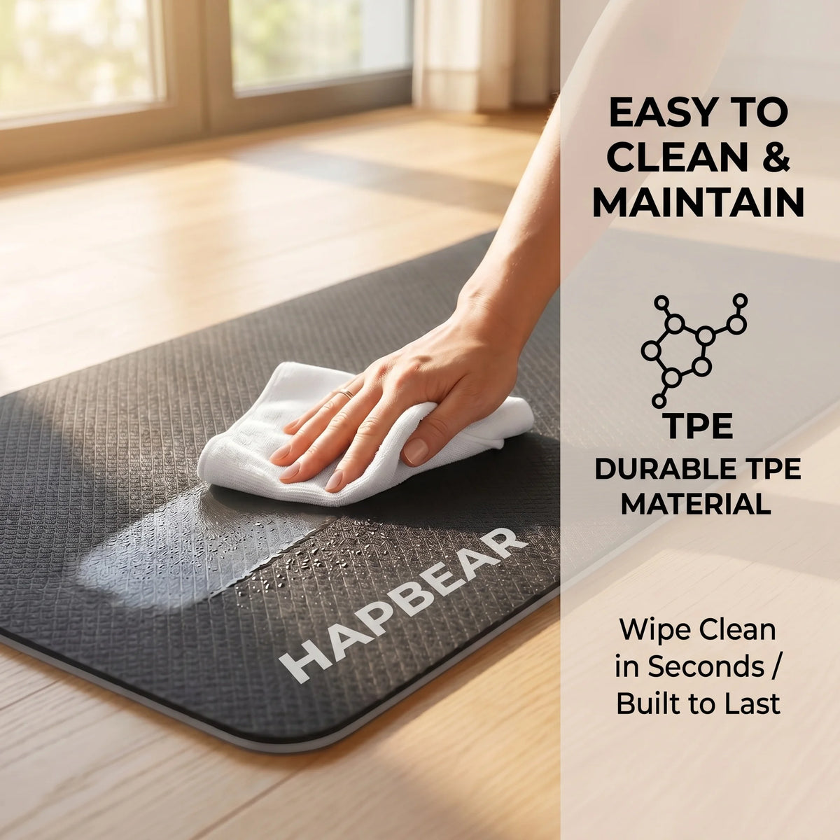 Hapbear TPE Non Slip Yoga And Exercise Mat With Bag