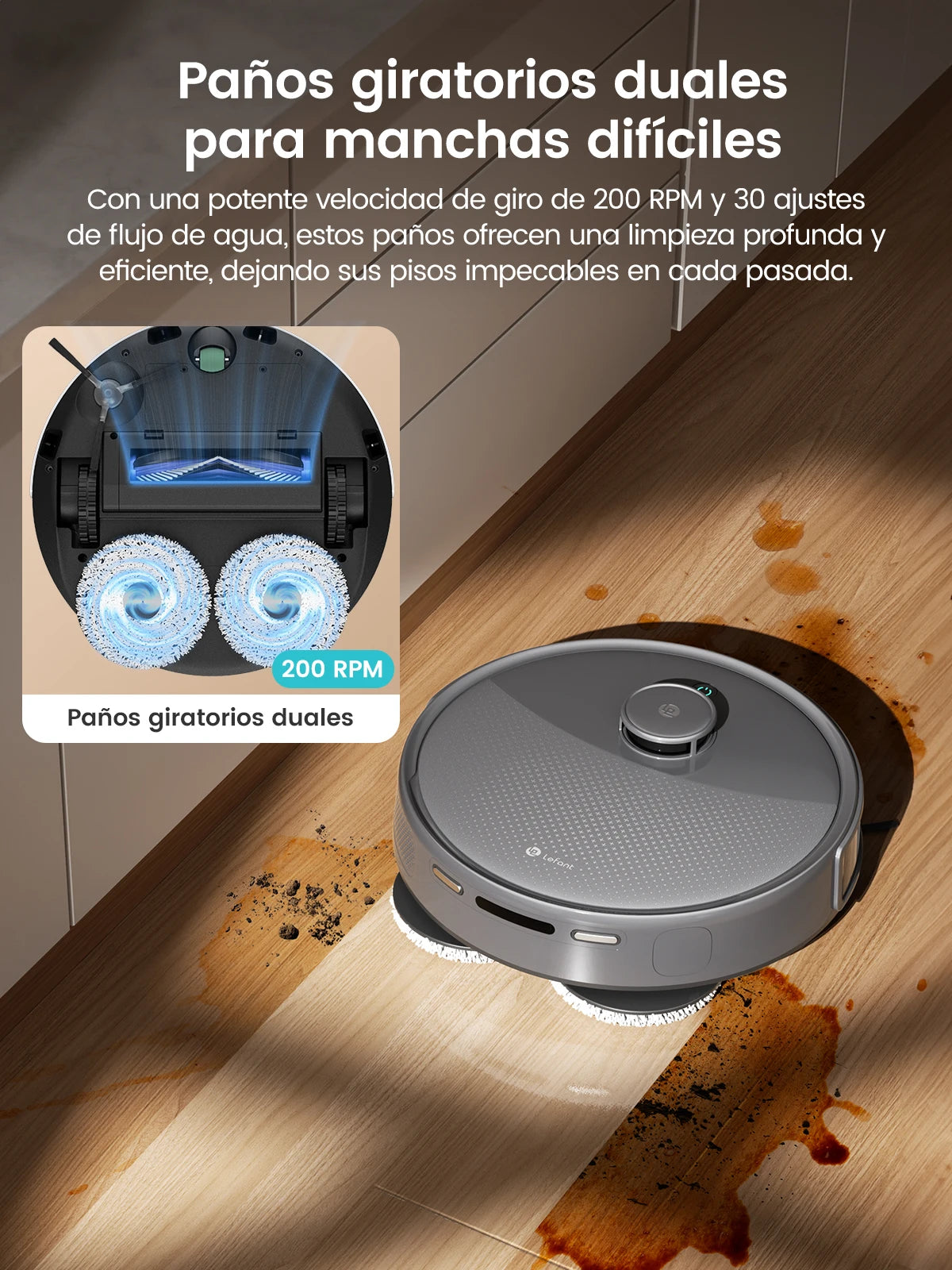 Lefant Robot Vacuum And Mop With 20000Pa Suction Auto Cleaning