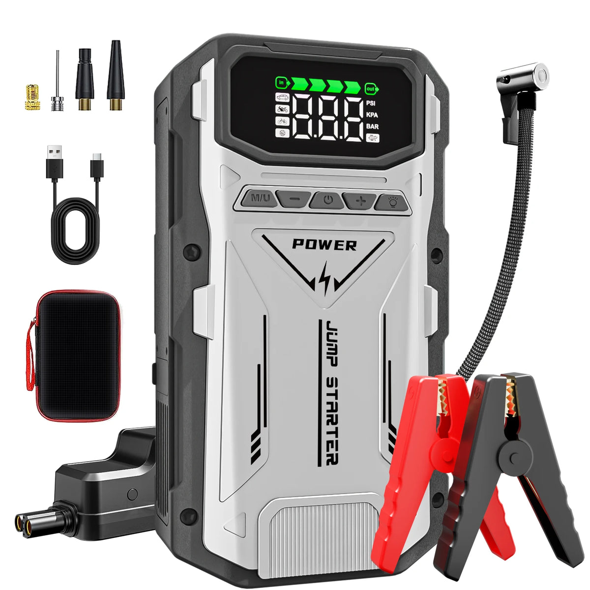 FeatOU Portable Car Jump Starter Air Compressor 5000A Peak Battery