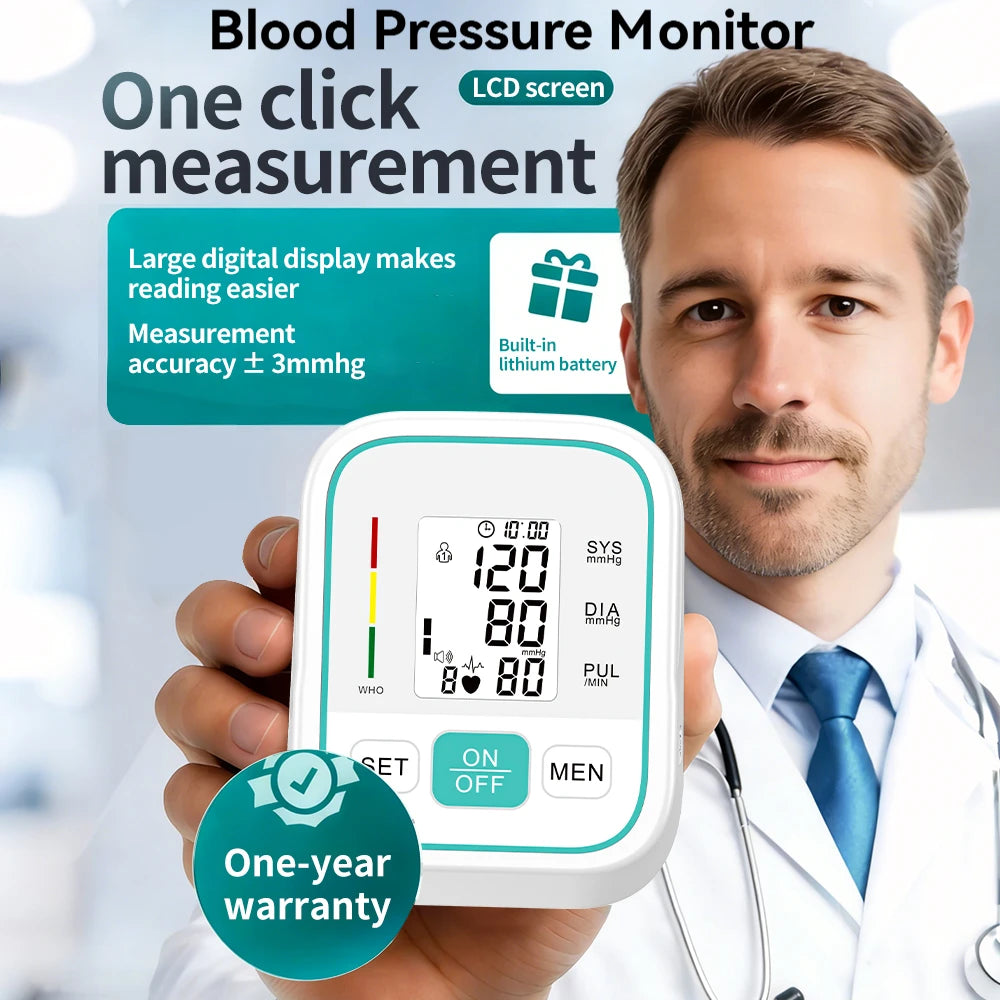 Digital Upper Arm Blood Pressure Monitor With Voice Broadcast