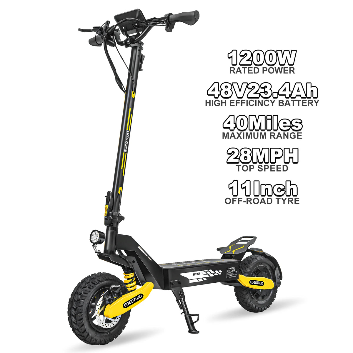 Eoeotwo 1200W Foldable Off Road Electric Scooter 30MPH