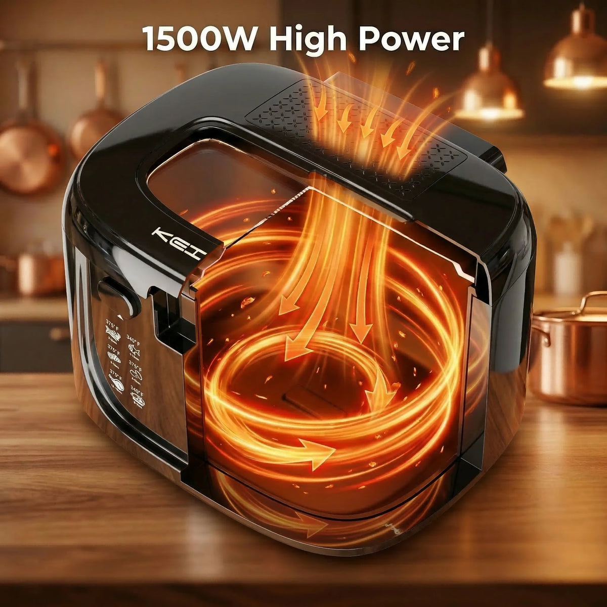 Cachoo 1600W Electric Deep Fryer With Digital Temperature Control