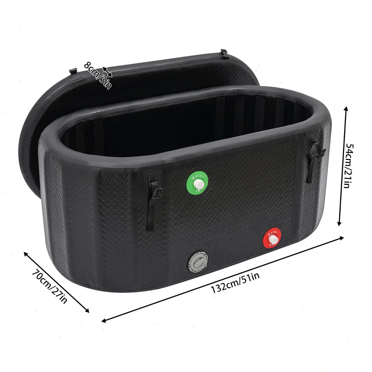 Bymaocar Heavy Duty Inflatable Cold Plunge Pool With Leakproof Lid