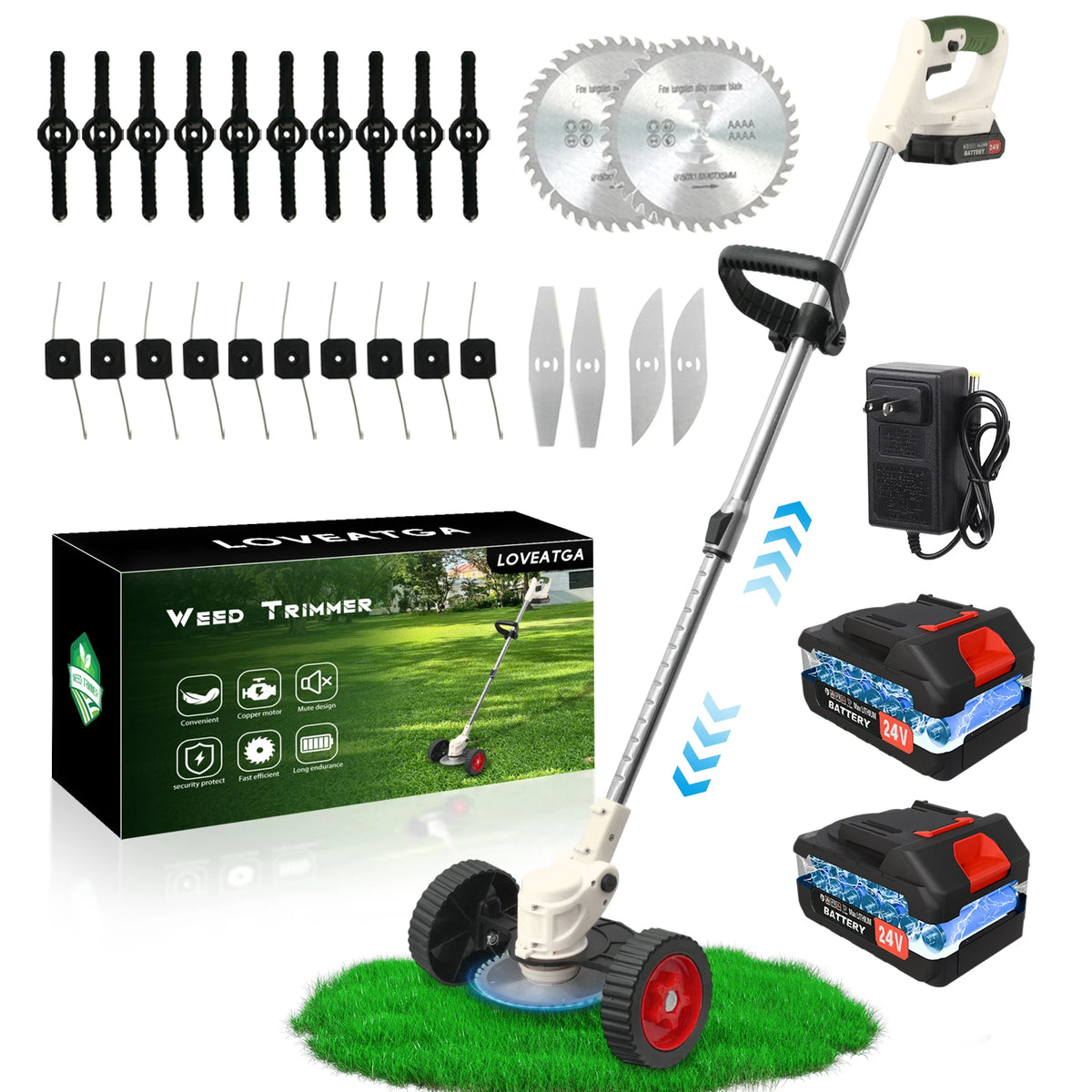 Cordless 3 In 1 Lawn Mower Grass Trimmer Edger Tool