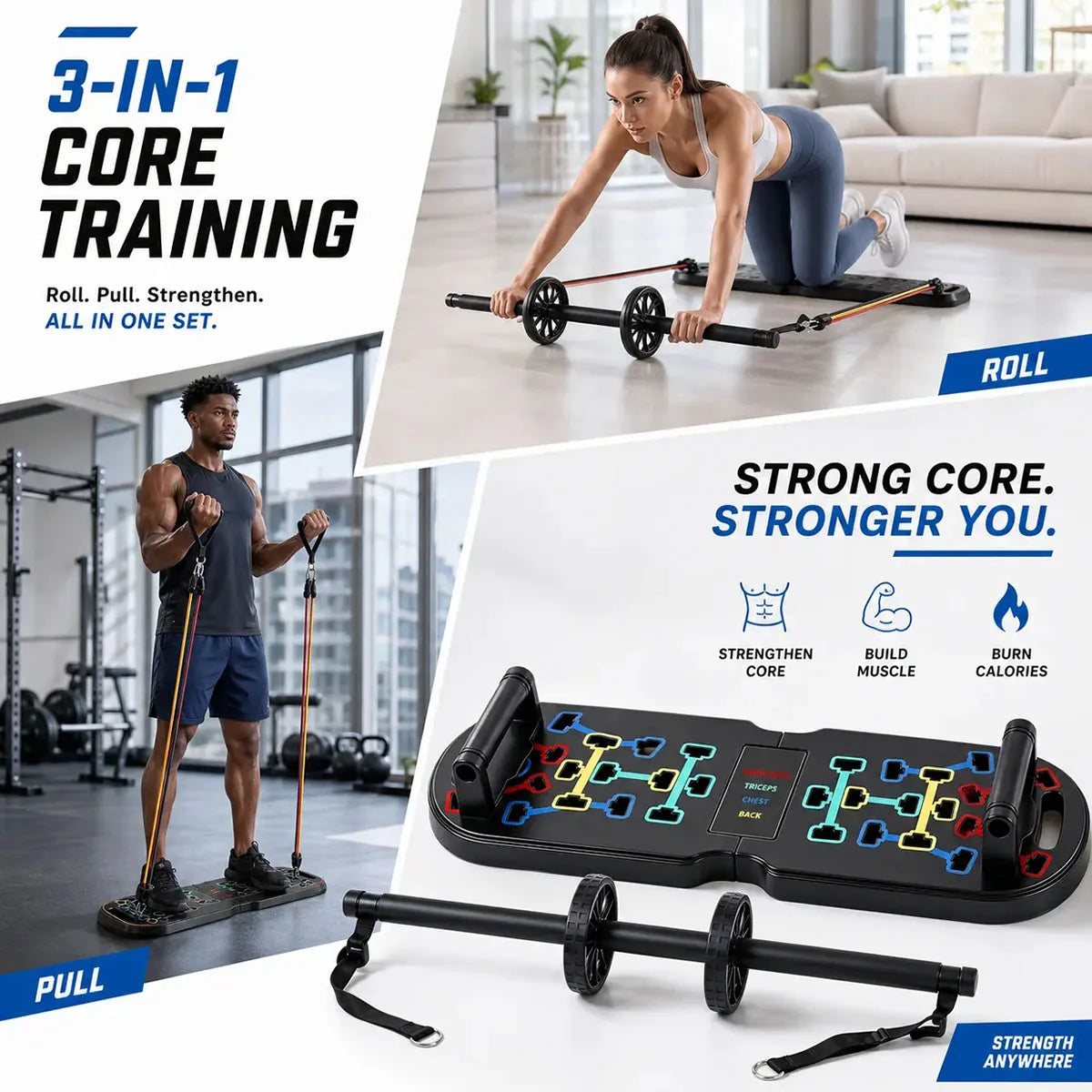 Complete Foldable Push Up Board Fitness Home Workout Set