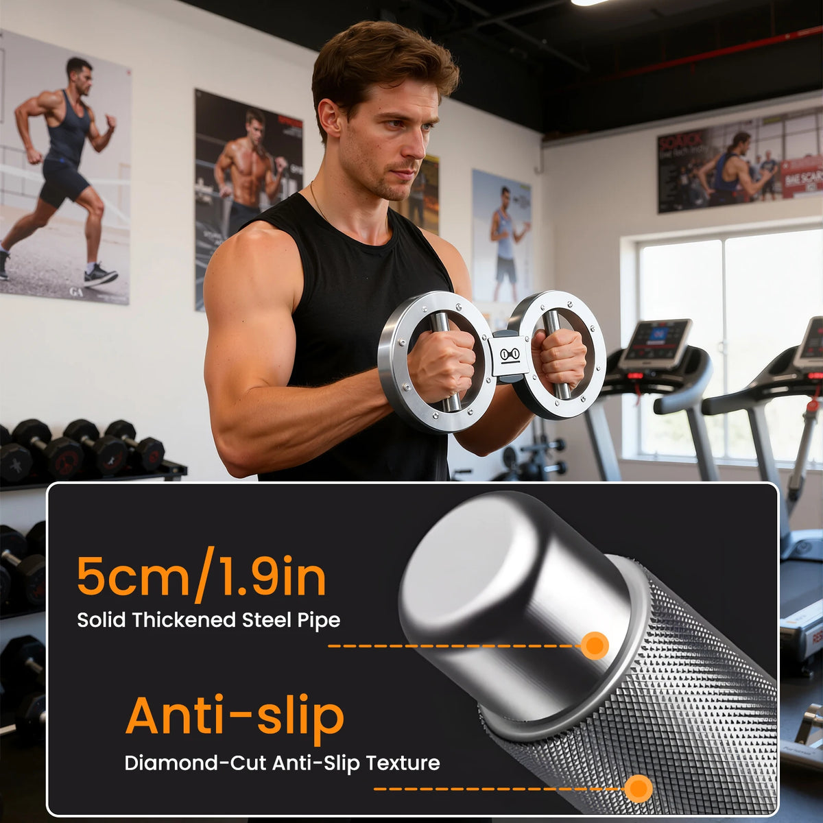 Adjustable Grip Strength Trainer Forearm Exerciser With Rotator Machine