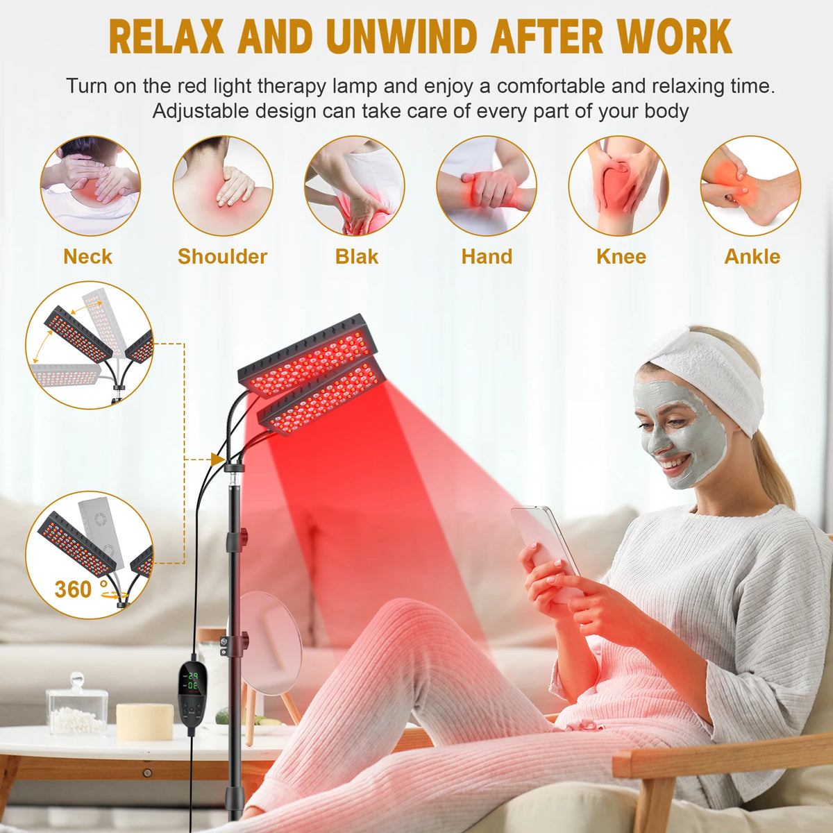 Astarexin 150 LEDs Red Light Therapy Dual Head Infrared Panel